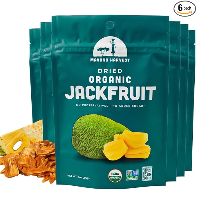 Mavuno organic dried jackfruit chips snack vegan gluten free